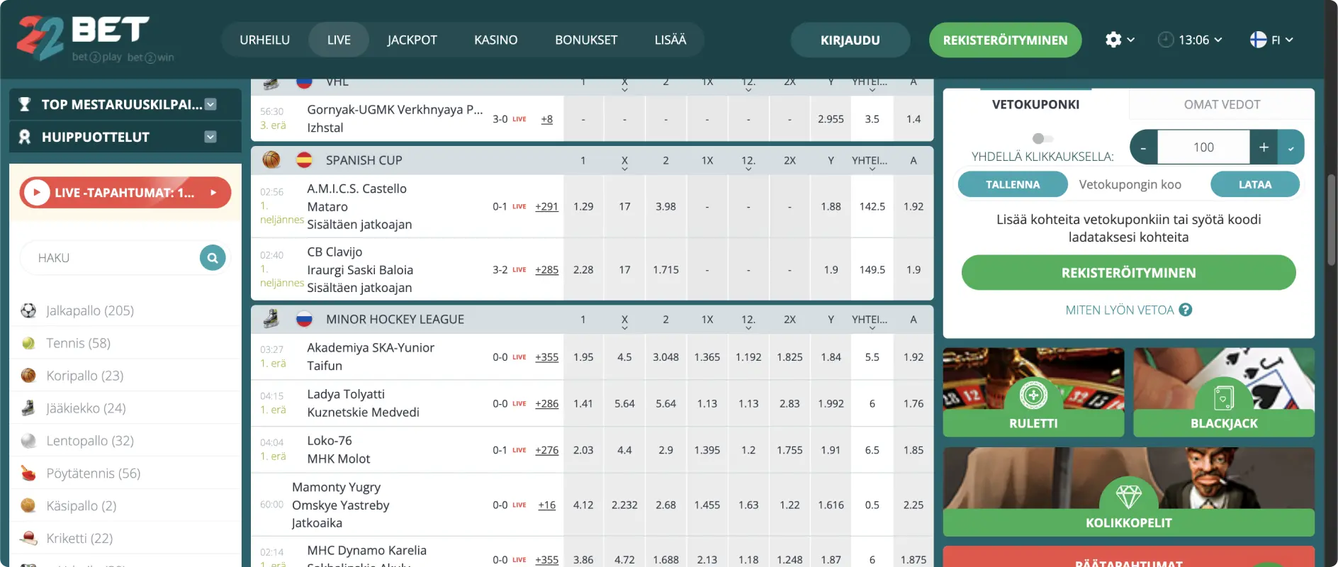 22Bet Korkeat Kertoimet